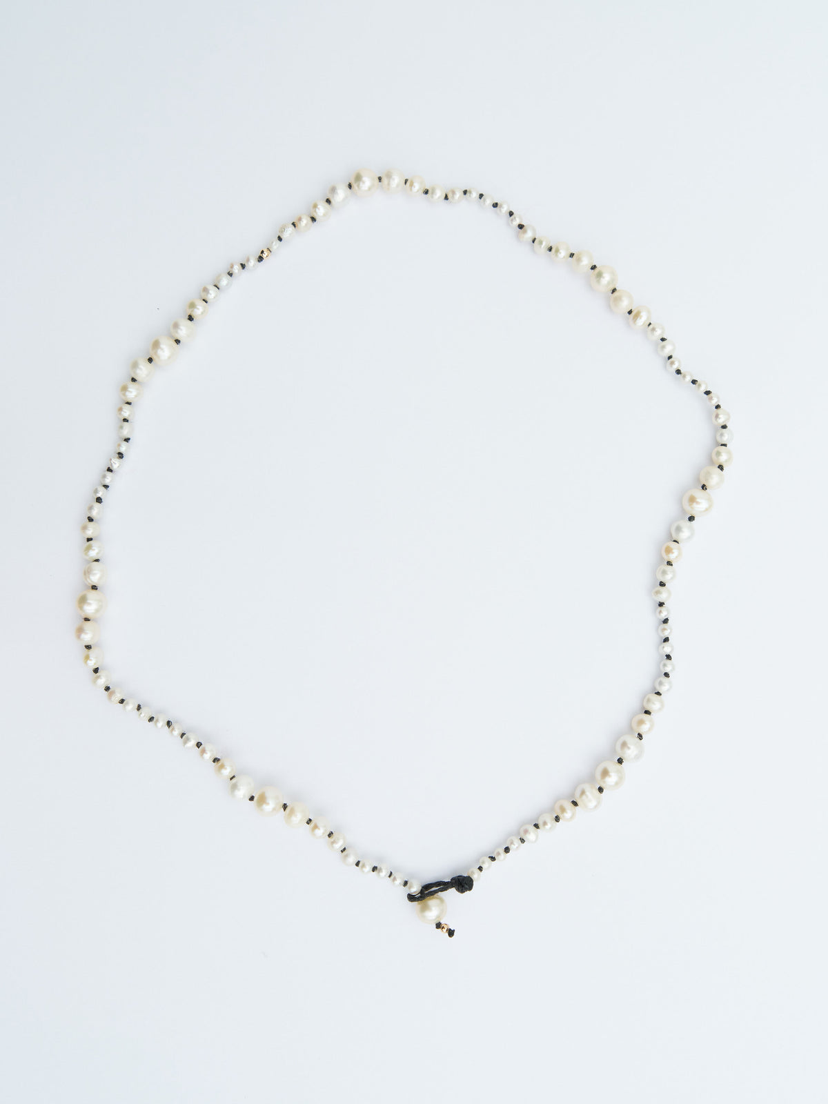 MARICHELLE / PETIT PEARL NECKLACE, BLACK CORD