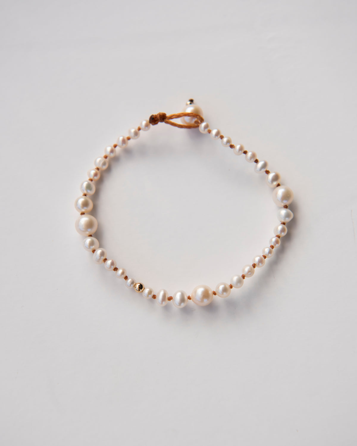 MARICHELLE | PEARL ANKLET, NUDE CORD